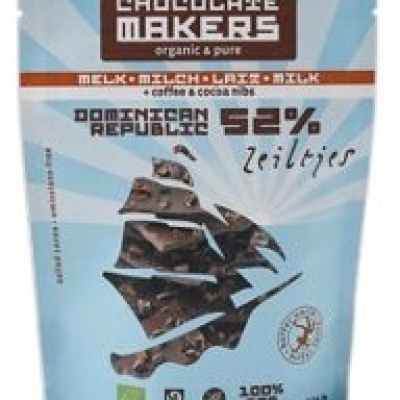 Chocolatemakers Chocozeiltjes donkere melk 52% koffie & nibs