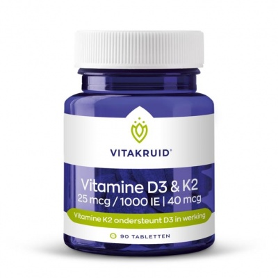 Vitakruid Vitamine D3 25mcg & K2 40mcg