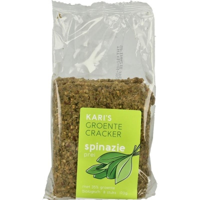 Kari's Crackers Groentecracker spinazie prei bio