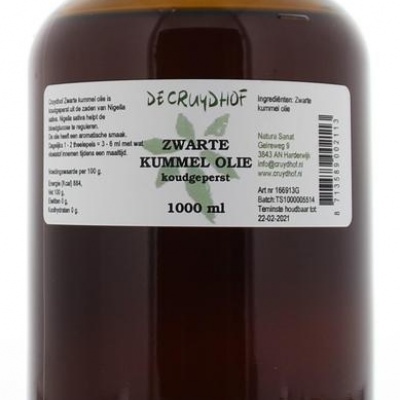 Cruydhof Zwarte kummel olie koudgeperst