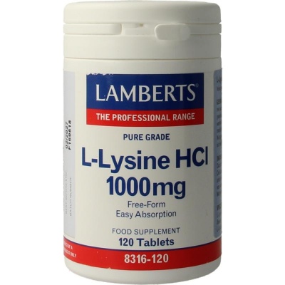 Lamberts L lysine 1000mg L8316 120