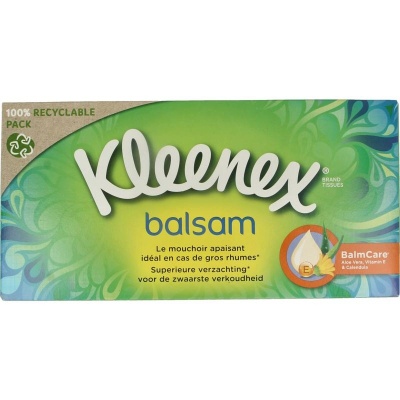 Kleenex Balsam tissue box Kleenex Balsam tissue box
