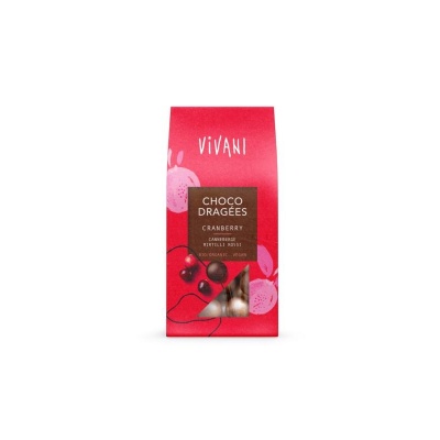 Vivani Choco dragees cranberry bio
