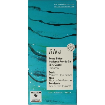 Vivani Dark 75% Panama cocoa Mallorca fleur de sel bio