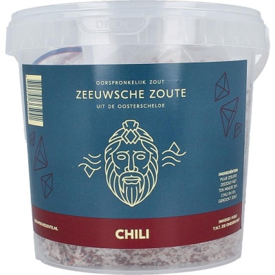 Zeeuwsche Zoute Zout met chili in emmer