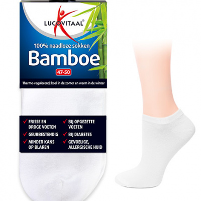 Lucovitaal Bamboe enkelsok wit 43-46