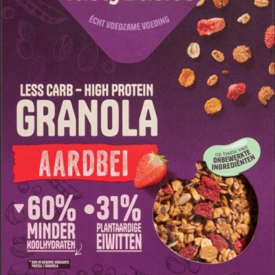 Tastybasics Less carb-high protein granola aardbei Tastybasics Less carb-high protein granola aardbei