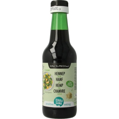 Terrasana Raw hennep olie koudgeperst in glas Terrasana Raw hennep olie koudgeperst in glas