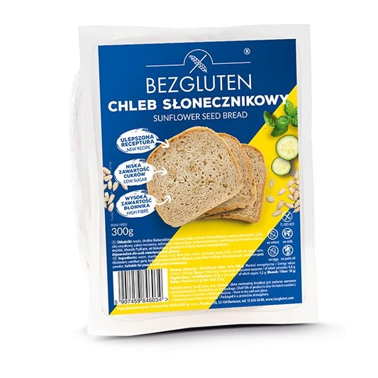 Bezgluten Zonnebloempittenbrood gesneden glutenvrij - 300 gram