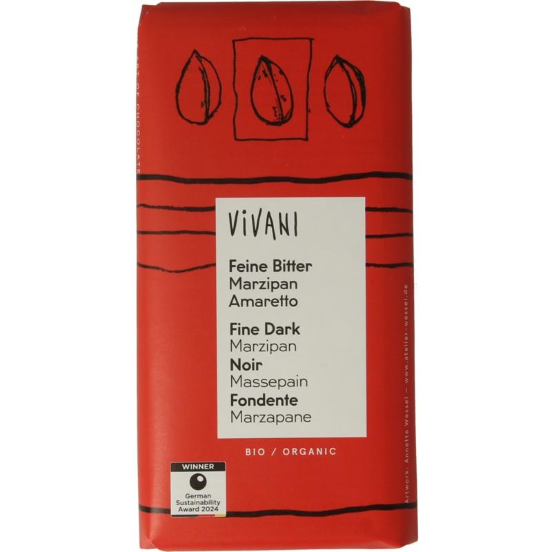 Chocolade dark marsepein & amaretto - 100 gram