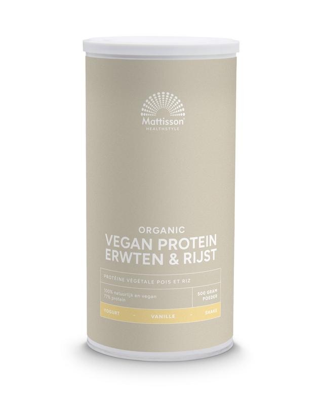 Mattisson Vegan protein erwten & rijst vanille bio - 500 gram