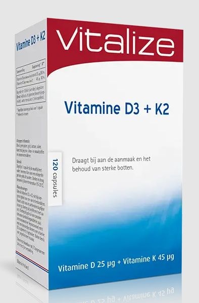 Vitalize Vitamine D3 & K2 - 120 capsules