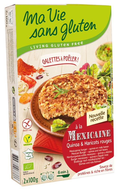 Ma Vie Sans Quinoaburger met rode bonen bio - glutenvrij 100g - 2X100G