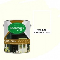 Foto van Koopmans Perkoleum Wit RAL 9010 Hoogglans Dekkend 2.5L