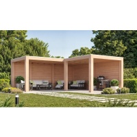 Foto van WoodAcademy Douglas overkapping L-model Moonstone Excellent 580x300+300x300