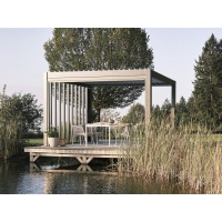 Foto van Biohort Pergola 400 x 300 cm Kwartsgrijs metallic