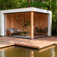 Foto van Trendhout Buitenverblijf Verona model rechts 400x335 cm