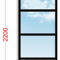 Foto van WoodAcademy glaspaneel 4-vaks 86.5x220 cm