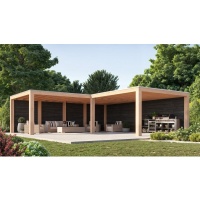 Foto van WoodAcademy Douglas overkapping L-model Moonstone Excellent Nero 780x300+400x400