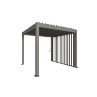 Foto van Biohort Zijwand met lamellen 2m Kwartsgrijs metallic