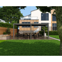 Foto van Porchenzo Paros Max aluminium overkapping 5.3x3.6 - antraciet