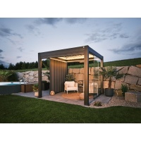 Foto van Biohort Pergola 300 x 300 cm Donkergrijs metallic