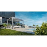 Foto van Biohort Pergola 300 x 300 cm Kwartsgrijs metallic