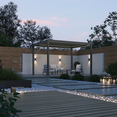 Porchenzo E-Paros aluminium overkapping 3x4 - antraciet - LED