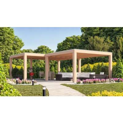 WoodAcademy Douglas overkapping L-model Ruby Excellent 580x400+400x400