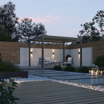 Porchenzo E-Paros aluminium overkapping 3x4 - antraciet - LED - 2de kans