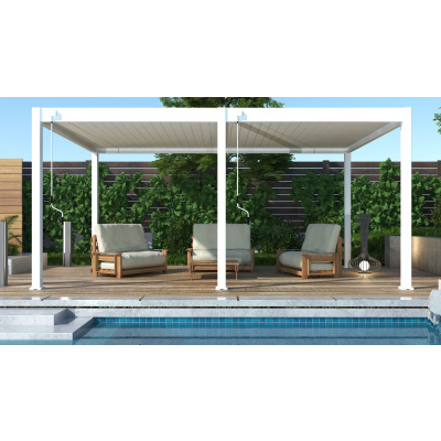 Porchenzo Paros Max aluminium overkapping 3.6x5.3 - wit