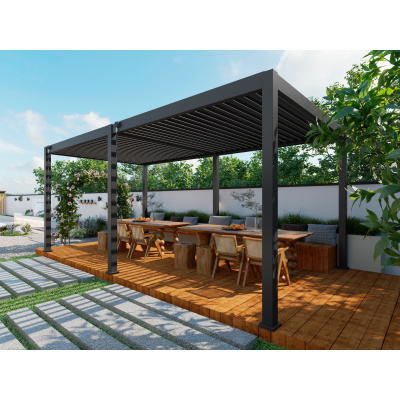 Porchenzo Gaios aluminium overkapping 4x6 - antraciet