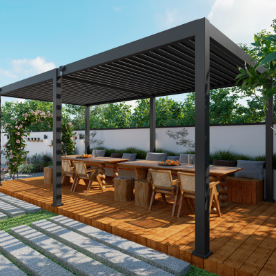 Porchenzo Paros Classic aluminium overkapping 3x6 - antraciet (O)