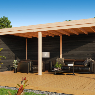 WoodAcademy Earl Nero Overkapping 680x400 cm