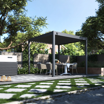 Porchenzo Paros aluminium overkapping 3x3 - antraciet