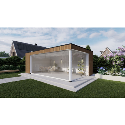 Trendhout buitenverblijf Capri model links 720x375 cm Trendhout buitenverblijf Capri model links 720x375 cm