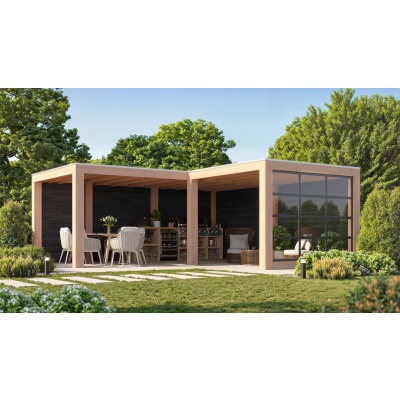 WoodAcademy overkapping L-model Onyx Excellent Nero 580x300+300x300