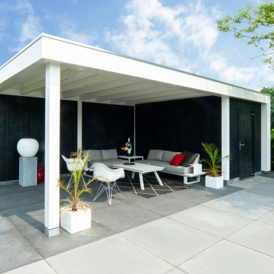 Trendhout Buitenverblijf Verona model rechts 755x400 cm