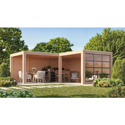 WoodAcademy overkapping L-model Onyx Excellent 580x300+300x300