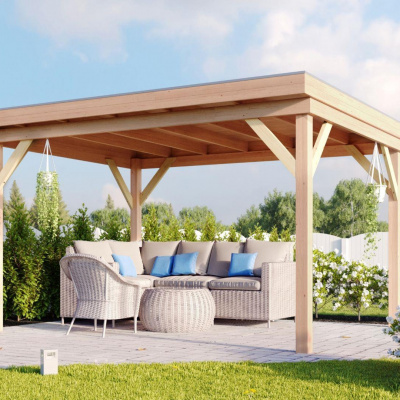 WoodAcademy Duke Douglas Overkapping 400x400 cm