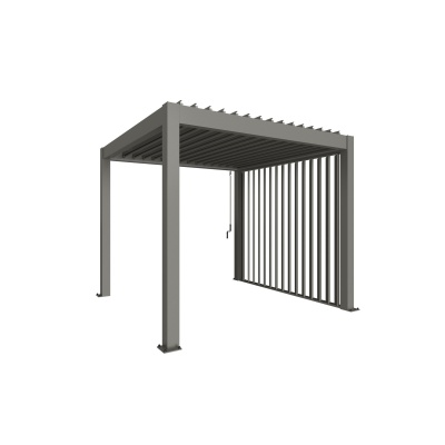 Biohort Zijwand met lamellen 2m Kwartsgrijs metallic