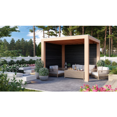 WoodAcademy Douglas overkapping Moonstone Excellent nero 400x300 cm