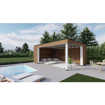 Trendhout buitenverblijf Capri model links 610x375 cm