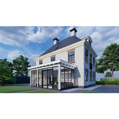 Trendhout aanbouwveranda Lucca links 605x325 cm