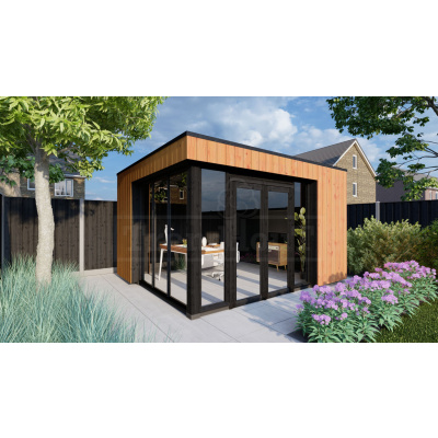 Trendhout buitenverblijf Capri model rechts 425x375 cm