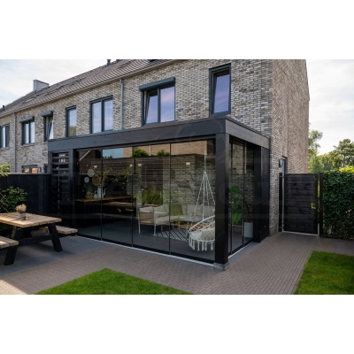 Trendhout aanbouwveranda Modena links 405x300 cm