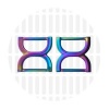 Image de Twisted | Rectangular ring | 25 mm | Iridescent Rainbow