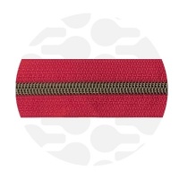 Rubine Red - #S5 Bronze | Nylon Coil Zipper Tape | 1 meter