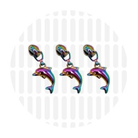 Dolphin #S5 | Zipper slider Nylon Coil | Iridescent Rainbow