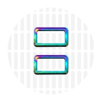 Sleek | Rechthoekige ring | 25 mm | Iridescent Rainbow